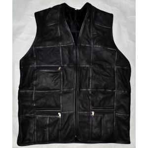 Чоловічий шкіряний жилет, безрукавка чоловіча XXL