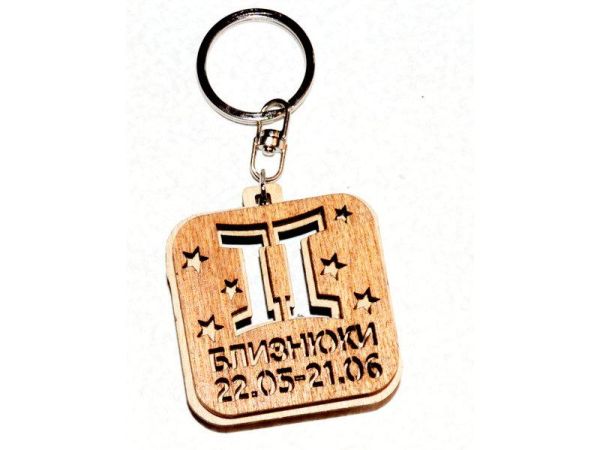 Брелок  зі знаком зодіаку, оригінальний подарунок Близнюки