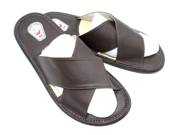 Чоловічі шкіряні капці вуличні