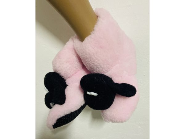 Чуні дитячі з овечої шерсті рожеві, баранчик