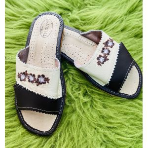 Домашні жіночі шкіряні капці 40