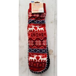 Шкарпетки жіночі з підошвою червоний 39-41