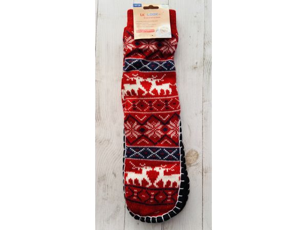 Шкарпетки жіночі з підошвою червоний