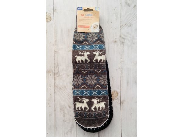 Шкарпетки жіночі з підошвою сірий 39-41