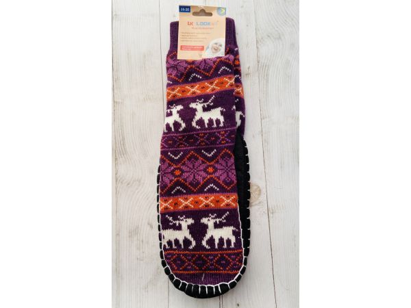 Шкарпетки жіночі з підошвою фіолетовий 39-41