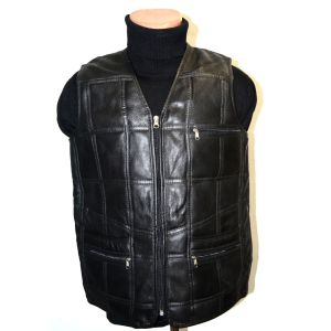 Чоловічий шкіряний жилет, безрукавка чоловіча