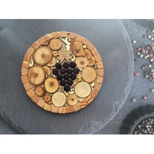 Дерев’яна підставка під гаряче "Виноград"  17 см19 см 19 см