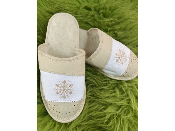 Домашні тапочки жіночі з овчини, капці домашні