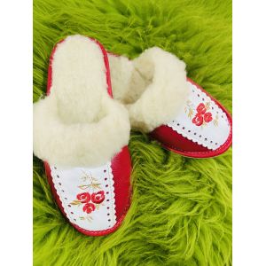 Домашні капці жіночі із шкіри та овечої шерсті 36 37 розмір 37