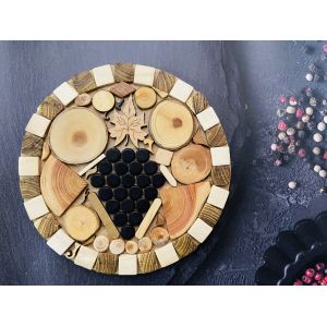 Дерев’яна підставка під гаряче "Виноград"  17 см19 см