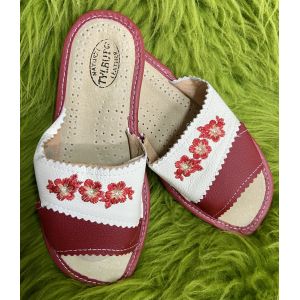 Домашні шкіряні жіночі капці, тапочки домашні, різні кольори 38 розмір червоний 38 розмір 39