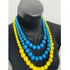 Намисто з дерева блакитно-жовте, намисто в національному стилі