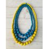 Намисто з дерева блакитно-жовте, намисто в національному стилі