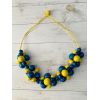 Намисто з дерева в національному стилі, синьо-жовте намисто