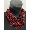 Намисто з дерева червоно-чорне, ручна робота