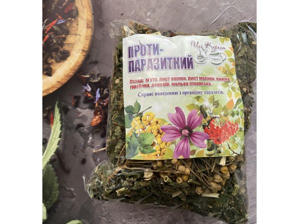 Карпатський натуральний трав’яний чай, вага 90 г Протипаразитний