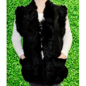 Шкіряний жіночий жилет XXL