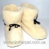 Чуні з овечої шерсті, гумова підошва білі із зав’язками