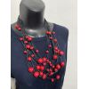 Набір прикрас з дерева, намисто, сережки, ручна робота червоно-чорне