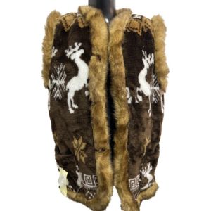 Жилет жіночий з овечої шерсті, орнамент олені 48 розмір 62