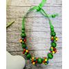 Намисто з дерева, зелене, ручна робота, українське намисто