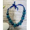 Намисто з дерева, блакитне, ручна робота, українське намисто