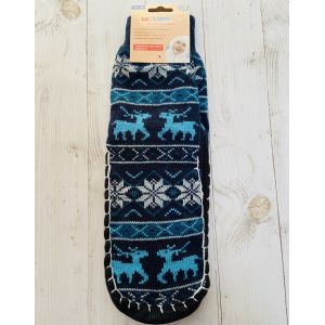 Шкарпетки жіночі з підошвою сині