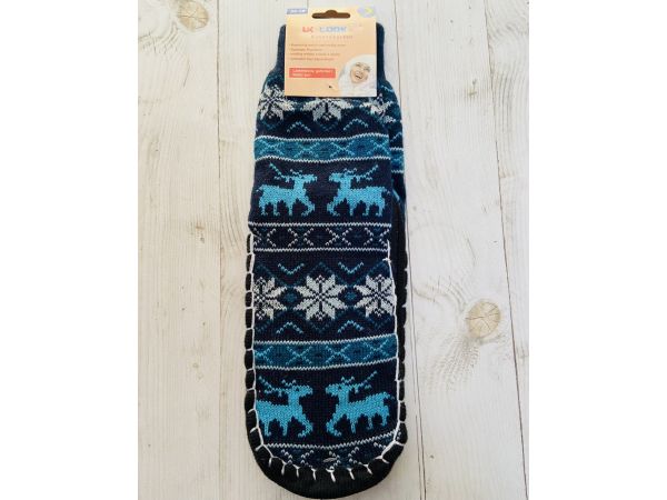 Шкарпетки жіночі з підошвою сині