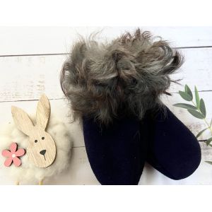 Рукавички дитячі з овечої шерсті , рукавички теплі дитячі, рукавички з овчини сині