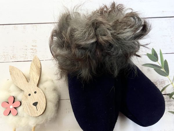 Рукавички дитячі з овечої шерсті , рукавички теплі дитячі, рукавички з овчини сині