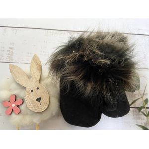 Рукавички дитячі з овечої шерсті , рукавички теплі дитячі, рукавички з овчини чорні