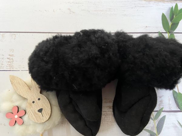 Рукавички дитячі з овечої шерсті , рукавички теплі дитячі, рукавички з овчини чорні
