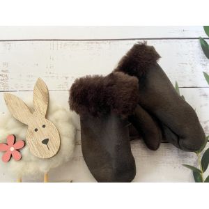 Рукавички дитячі з овечої шерсті , рукавички теплі дитячі, рукавички з овчини чорні