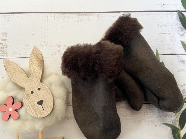 Рукавички дитячі з овечої шерсті , рукавички теплі дитячі, рукавички з овчини чорні