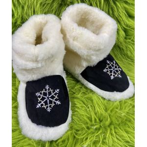 Чуні з овечої шерсті, чуні з овчини, теплі чуні чорний 36-37 розмір