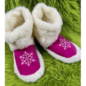 Чуні з овечої шерсті, чуні з овчини, теплі чуні рожеві, 40-41