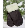 Рукавички жіночі з овечої шерсті коричневі