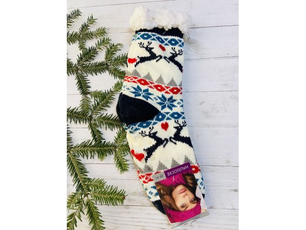 Шкарпетки жіночі з хутра олені  синій 35-38 39-41 39-41