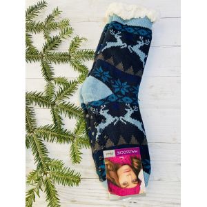 Шкарпетки жіночі з хутра синій35-38  39-41 39-41