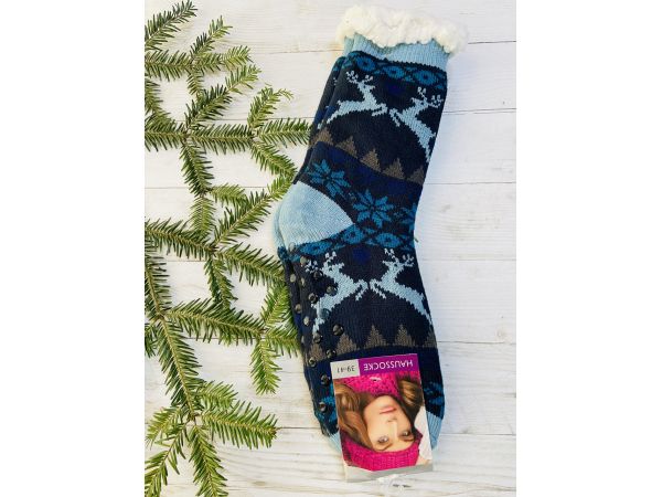 Шкарпетки жіночі з хутра синій35-38  39-41 39-41