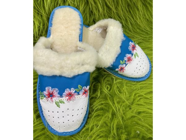 Домашні капці з овечої шерсті жіночі 37, Білий