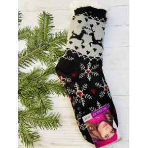 Шкарпетки жіночі з хутра, олені 35-38, 39-41 чорний олені 39-41