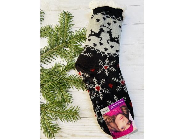 Шкарпетки жіночі з хутра, олені 35-38, 39-41 чорний олені 39-41