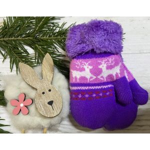 Рукавички дитячі від 0 до 12 місяців 13 см фіолетові