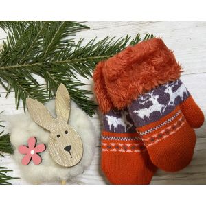 Рукавички дитячі від 0 до 12 місяців 13 см червоні