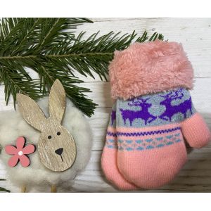 Рукавички дитячі від 0 до 12 місяців 13 см рожеві