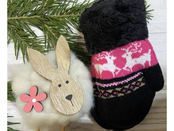 Рукавички дитячі від 0 до 12 місяців 13 см чорні