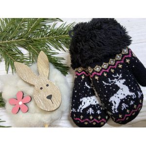 Рукавички дитячі від 1 до 2 років 14 см чорний