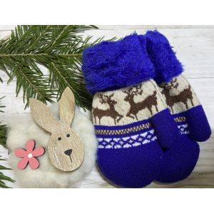 Рукавички дитячі від 2 до 4 років 16 см синій