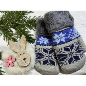 Рукавички дитячі від 3 до 6 років 17 см сірий